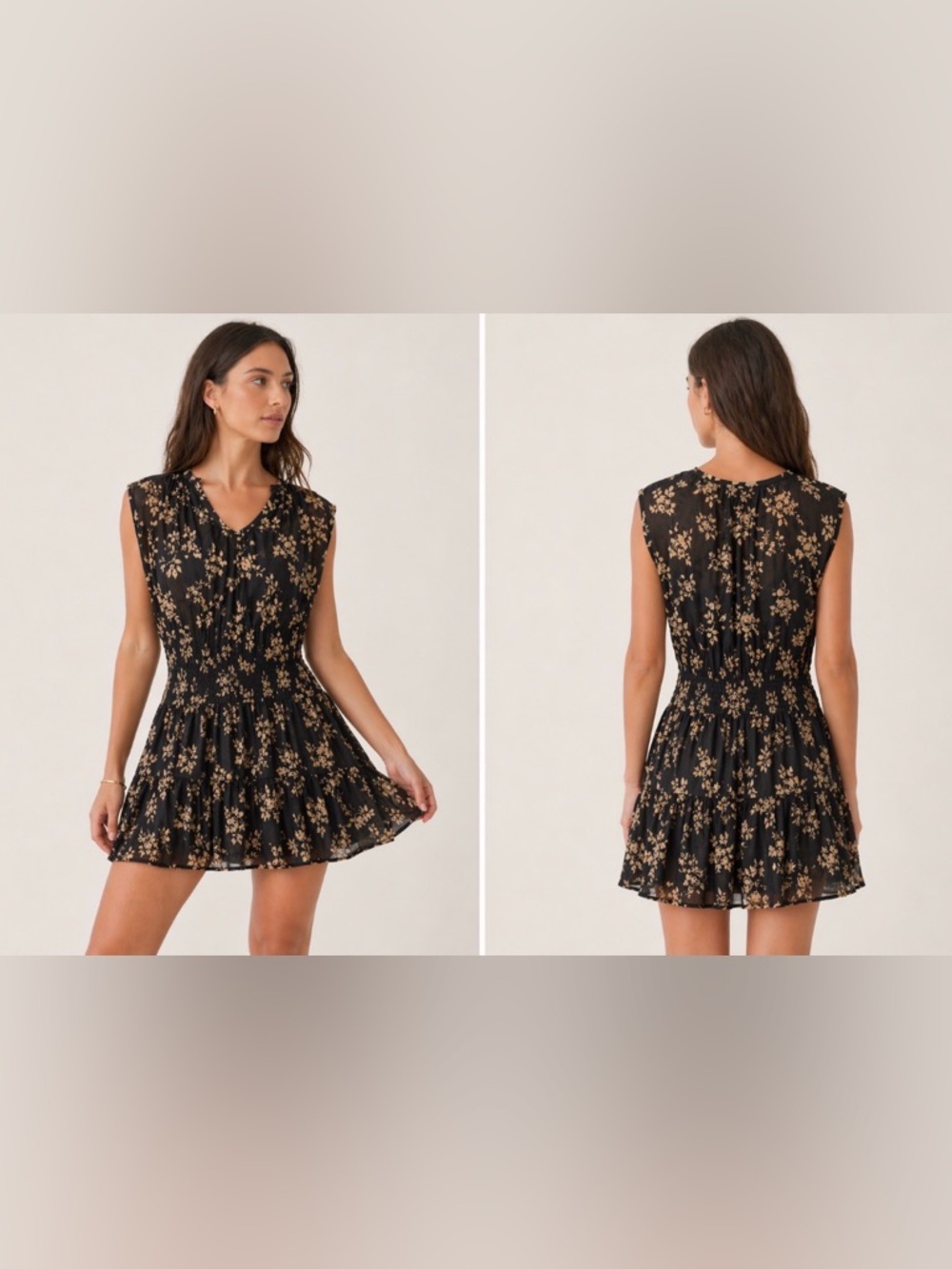 Natural Life Floral Sheer Mini Dress Large